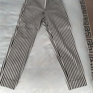 St. John Black and White Striped Pants